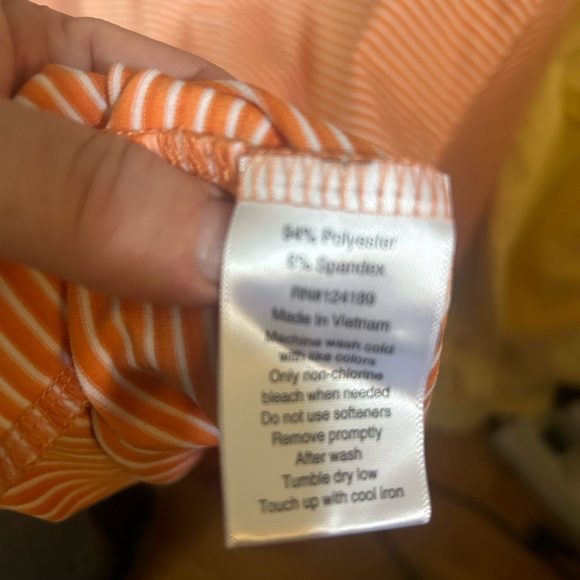 Kirkland performance polos, yellow/white stripe & orange/white stripe - Picture 7 of 7